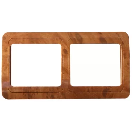 Панель СВЕТОЗАР &quot;ГАММА&quot; накладная, горизонтальная, цвет орех, 2 гнезда SV-54146-N купить в Челябинске