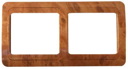 Панель СВЕТОЗАР &quot;ГАММА&quot; накладная, горизонтальная, цвет орех, 2 гнезда SV-54146-N купить в Челябинске