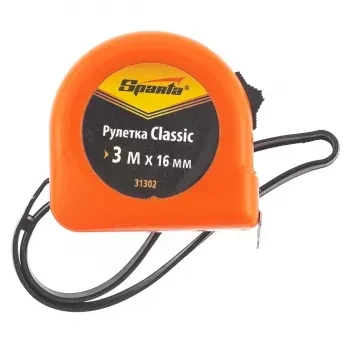 Рулетка Classic, 3 м х 16 мм, пластиковый корпус  SPARTA 31302 купить в Челябинске