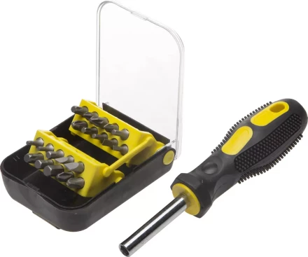 Набор STAYER Отвертка-битхолдер &quot;STANDARD&quot; с магнитом, 2-комп. рукоятка, биты Сr-V, в боксе, 21 предмет 25078-H21 купить в Челябинске