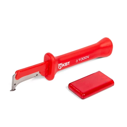 Нож монтерский диэлектрический КВТ НМИ-11 с малой «пяткой» и частично изолированным лезвием (86566) купить в Челябинске