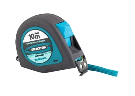 Рулетка &quot;Ergonomisch&quot;,10 м x 25 мм, магнитный обрезиненный зацеп  GROSS 31105 купить в Челябинске