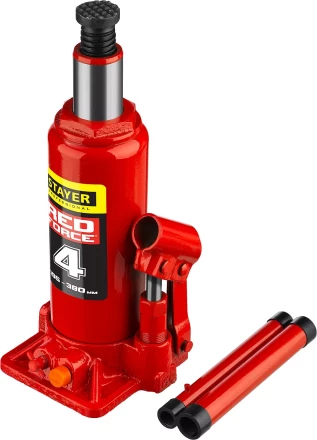 Домкрат гидравлический бутылочный &quot;RED FORCE&quot;, 4т, 195-380 мм, STAYER 43160-4 43160-4_z01 купить в Челябинске