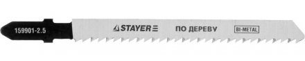 Полотна STAYER &quot;PROFI&quot;, T101BF, для эл/лобзика, Bi-Metall, по твердому дереву, EU-хвост., шаг 2,5мм, 75мм, 2шт 159901-2.5_z01 купить в Челябинске