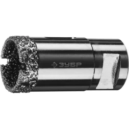 Алмазная коронка ЗУБР "ПРОФЕССИОНАЛ" универсальная для УШМ, сухое сверление, алмазы на вакуумной пайке, посадка М14, d=29мм 29865-29