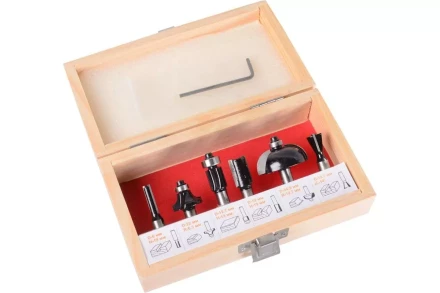 Набор фрез по дереву Вихрь 6шт (хвостовик 8мм), кейс 73/10/6/20 купить в Челябинске