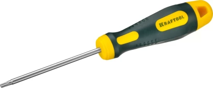 Отвертка KRAFTOOL, Cr-Mo-V сталь, двухкомпонентная противоскользящая рукоятка, TORX Hole, №15x80мм 250077-15-080 купить в Челябинске