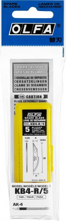 Лезвия OLFA закругленные для ножа AK-4, 6(8)х38х0,45мм, 5шт OL-KB4-R/5 купить в Челябинске