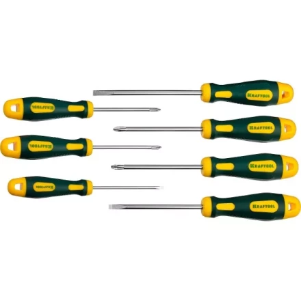 Набор X-Drive, KRAFTOOL 250081-H7: Отвертки профессиональные, SL: 3x80, 5x100, 6x125; PH: 1x80, 2x100; PZ: 1x80, 2x100 250081-H7 купить в Челябинске