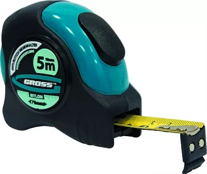 Рулетка &quot;Schlagfest&quot; 3 м x 19 мм магн. обрез зацеп двухст. шкала нейлон покр. автоматич  GROSS 31111 купить в Челябинске