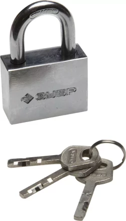 Замок ЗУБР &quot;МАСТЕР&quot; навесной, стальной корпус, закаленная дужка, 50мм 3710-50_z01 купить в Челябинске