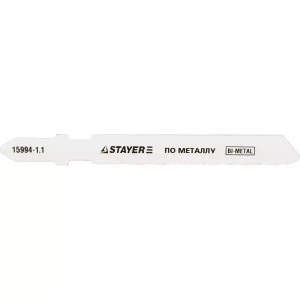 Полотна STAYER "PROFI", T118GF, для эл/лобзика, Bi-Metall, по металлу (0,5-1,5мм), EU-хвост., шаг 1,1мм, 50мм, 2шт 15994-1.1_z01 купить в Челябинске