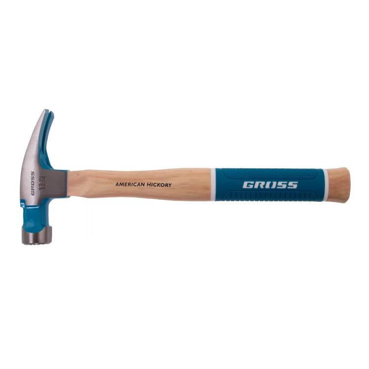 Молоток-гвоздодер GROSS 10413, 380 г, угол 75, магнит, обрезиненная рукоятка American Hickory купить в Челябинске