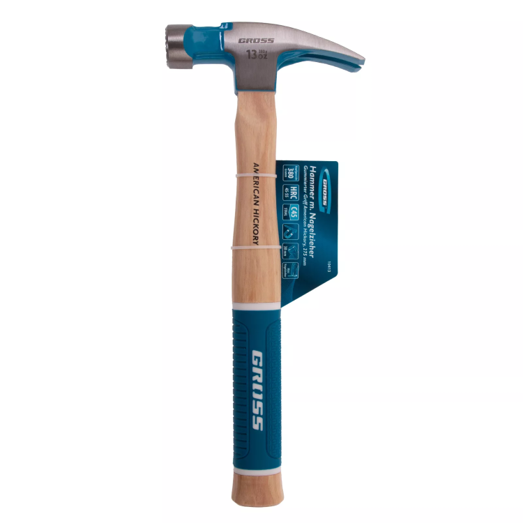 Молоток-гвоздодер GROSS 10413, 380 г, угол 75, магнит, обрезиненная рукоятка American Hickory купить в Челябинске