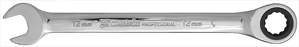 Ключ комбинированный трещоточный 17мм CrV зеркальный хром MATRIX PROFESSIONAL 14810 купить в Челябинске
