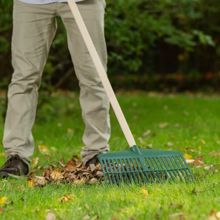 Грабли веерные пластиковые Сибртех, 420 мм, 22 плоских зуба, без черенка, Россия, 617055 купить в Челябинске