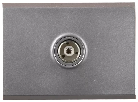 Розетка СВЕТОЗАР "ЭФФЕКТ" телевизионная, без вставки и рамки, цвет светло-серый металлик SV-54415-SM купить в Челябинске