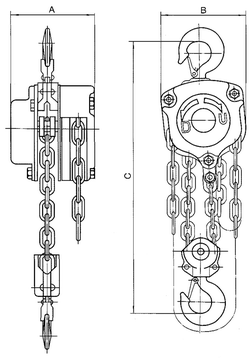 Таль ручная цепная тип HSZ-C г-п 1 тонн H=12 метра купить в Челябинске