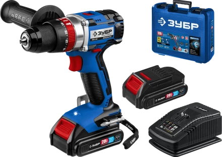 Бесщеточная дрель-шуруповерт ударная Зубр, 2 АКБ T7 (2 Ач), в кейсе DBS-201-22 серия «ПРОФЕССИОНАЛ» купить в Челябинске