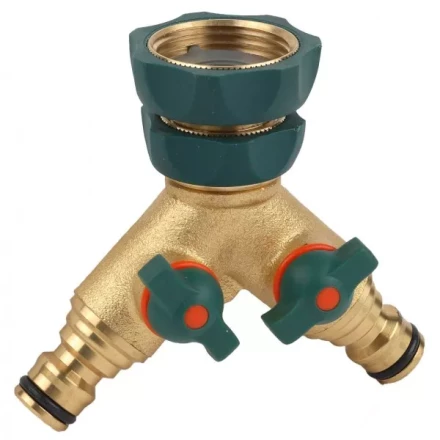 Распределитель RACO &quot;Profi-Plus&quot; двухканальный, латунный с покрытием TPR, 3/4&quot; х 1&quot; 4244-55133B купить в Челябинске