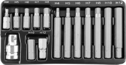 Набор вставок-бит шестигранных 30-75мм  4-12мм 15 предметов Jonnesway S29H4115S 47396 купить в Челябинске