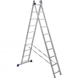 Лестница алюминиевая - стремянка двухсекционная 2х10 ступеней Кратон