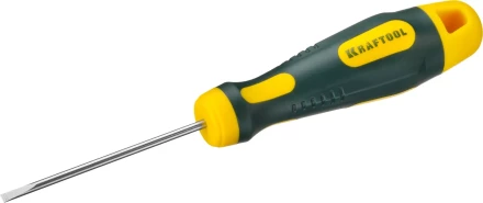 Отвертка KRAFTOOL, Cr-Mo-V сталь, двухкомпонентная противоскользящая рукоятка, SL, 2,5x60мм 250071-2.5-060 купить в Челябинске