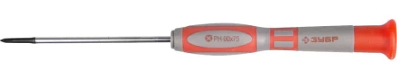 Отвертка ЗУБР &quot;МАСТЕР&quot; для точных работ, Cr-V, PH №00х75мм 25632-00-075 купить в Челябинске