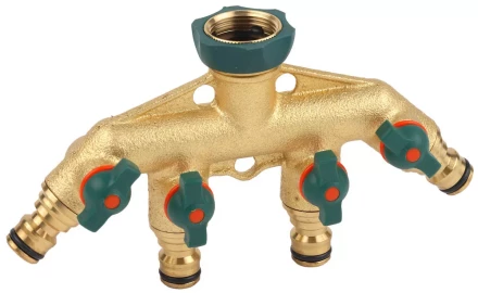 Распределитель RACO &quot;Profi-Plus&quot; четырехканальный, латунный с покрытием TPR, 3/4&quot; 4244-55134D купить в Челябинске
