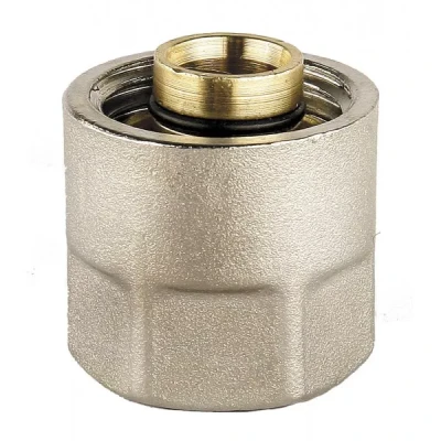 Соединитель GENERAL FITTINGS для металлопластиковых труб, евроконус, никелированная латунь, 1/2" / 16 мм x 2,0 мм 51047-1/2-16