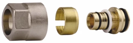 Соединитель GENERAL FITTINGS для металлопластиковых труб, евроконус, никелированная латунь, 1/2&quot; / 16 мм x 2,0 мм 51047-1/2-16 купить в Челябинске