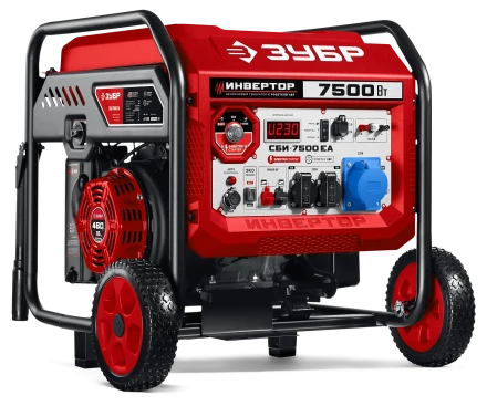 ЗУБР 7500 Вт, инверторный генератор с электростартером и розеткой АВР (СБИ-7500ЕА) купить в Челябинске