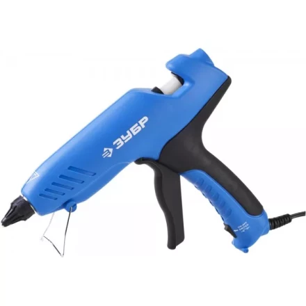 Пистолет ЗУБР клеевой (термоклеящий), эл, эргоном рукоятка, выключатель на рукоятке, рабоч темп 193град, d=12мм, 100Вт 06851-80-12_z02 купить в Челябинске