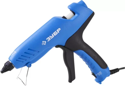 Пистолет ЗУБР клеевой (термоклеящий), эл, эргоном рукоятка, выключатель на рукоятке, рабоч темп 193град, d=12мм, 100Вт 06851-80-12_z02 купить в Челябинске
