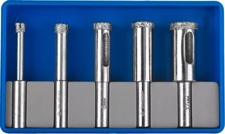 Набор ЗУБР &quot;ПРОФЕССИОНАЛ&quot;: Алмазные трубчатые сверла по керамике с кондуктором, гальваника, зерно 60, d=4/6/8/10/12мм, 6шт 29851-H6 купить в Челябинске