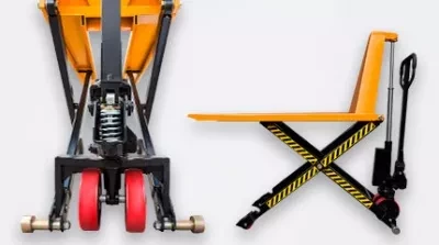 Рохля гидравлическая PROLIFT с ножничным подъемом JF-1000 колеса полиуретан вилы 1150x550 мм купить в Челябинске