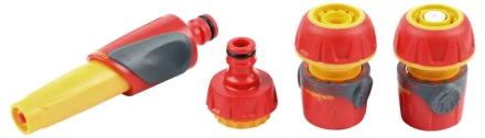 Набор поливочный GRINDA &quot;Premium&quot;, пластмассовый с TPR, 4 предмета: наконечник, 2 соединителя 3/4&quot;, адаптер; 1/2&quot;-3/4&quot; 8-427285 купить в Челябинске