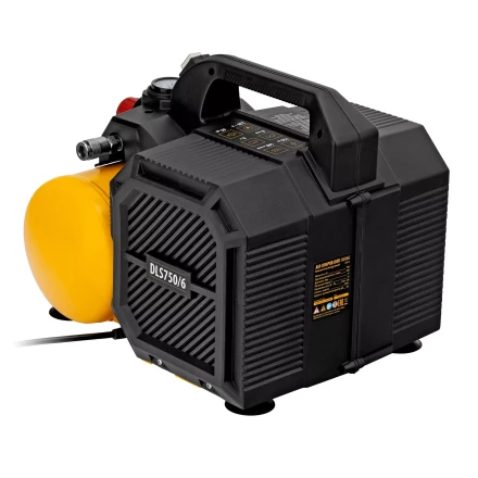 Компрессор Denzel DLS750/6 58019 безмасляный малошумный 750 Вт, 140 л/мин,ресивер 6 л купить в Челябинске