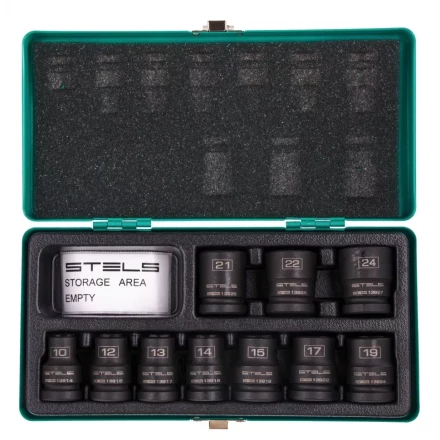 Набор шестигранных ударных торцевых головок 1/2 10-24 мм 10 шт Stels 13997 купить в Челябинске