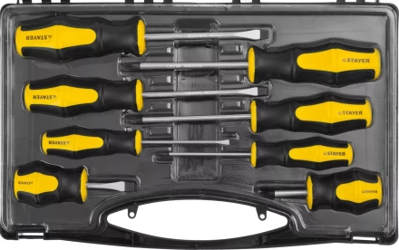 Набор STAYER &quot;MASTER&quot; HERCULES: Отвертки, Cr-V, эргономичная двухкомпонентная рукоятка, 8шт 25055-H8_z02 купить в Челябинске