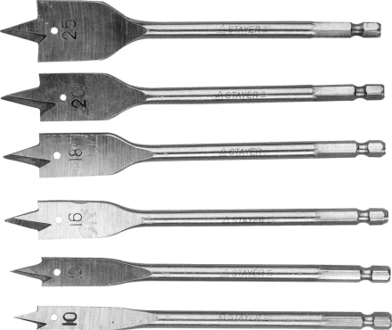 Набор перовых сверл по дереву, 6шт( d=10-25), STAYER 2950-H6 2950-H6 купить в Челябинске