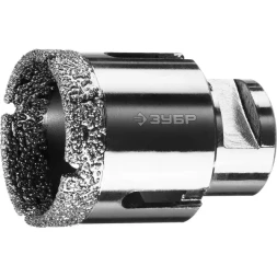 Алмазная коронка ЗУБР "ПРОФЕССИОНАЛ" универсальная для УШМ, сухое сверление, алмазы на вакуумной пайке, посадка М14, d=44мм 29865-44