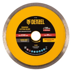 Диск алмазный сплошной, супертонкий, 180 х 25,4 мм, горячее прессование, мокрое резание// Denzel 73158