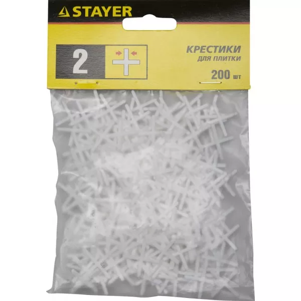 Крестики для кафеля, 2мм, STAYER 3380-2, 200шт 3380-2 купить в Челябинске