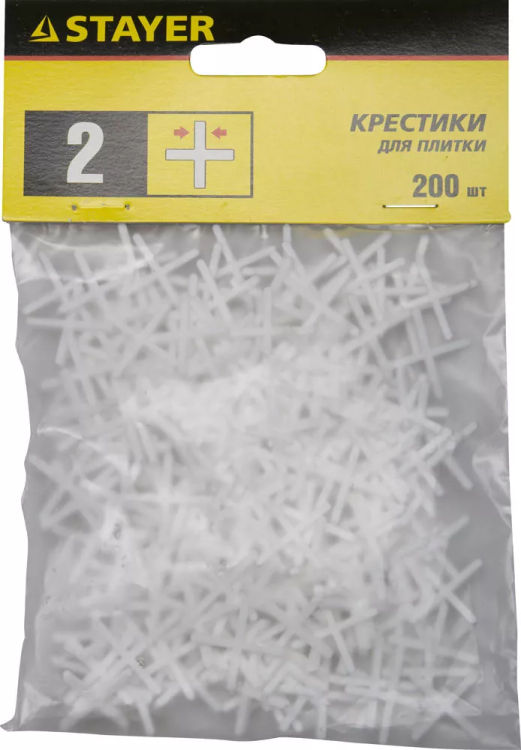 Крестики для кафеля, 2мм, STAYER 3380-2, 200шт 3380-2 купить в Челябинске