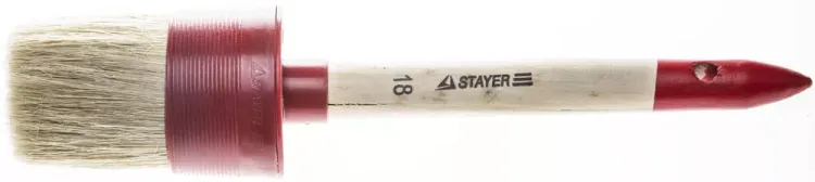 Кисть круглая STAYER "MASTER", светлая натурал. щетина, пластм. корпус, деревян. ручка, №18 x60мм 0141-60 купить в Челябинске