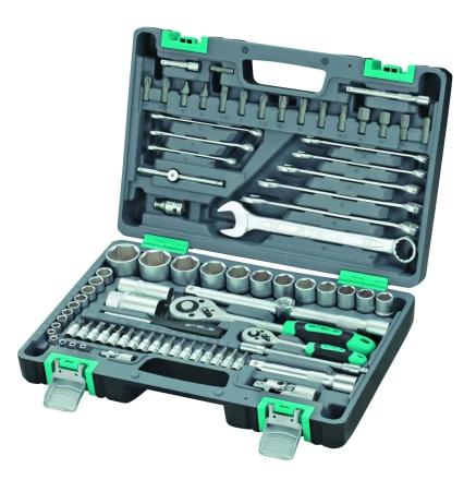 Набор инструментов 1/2 и 1/4  CrV, пластиковый кейс  82 предмета STELS 14105 купить в Челябинске