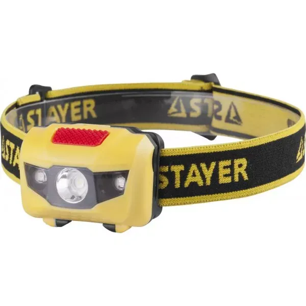 Фонарь STAYER "MASTER" налобный светодиодный, 1Вт(80Лм)+2LED, 4 режима, 3ААА 56568 купить в Челябинске