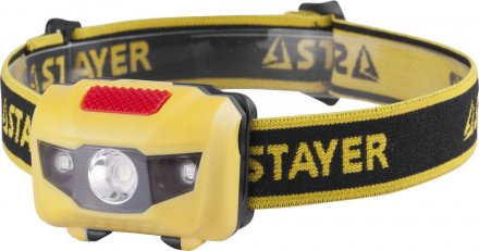 Фонарь STAYER &quot;MASTER&quot; налобный светодиодный, 1Вт(80Лм)+2LED, 4 режима, 3ААА 56568 купить в Челябинске