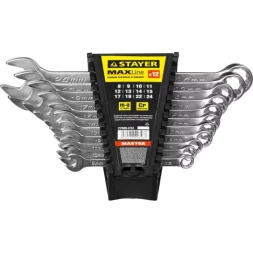 Набор: Ключ STAYER "MASTER" гаечный комбинированный, хромированный, 8-24 мм, 12 шт 27085-H12
